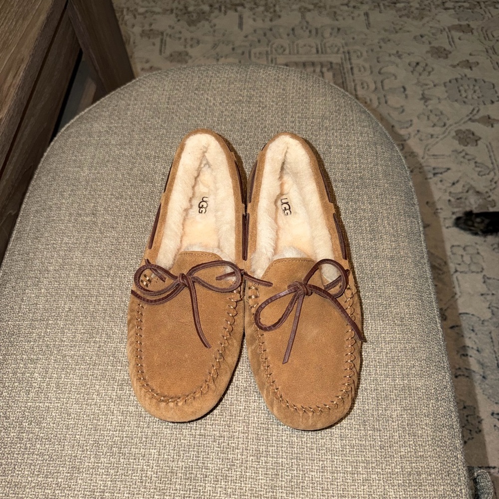 UGG Chestnut Suede Moccasin Slippers